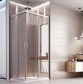 BOX DOCCIA Angolo - 75x120 cm CROMO Trasparente