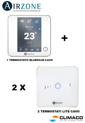 AIRZONE - BlueFace/Lite - Pack 3 Term.(1)Blueface+(2)Lite FILO BIANC