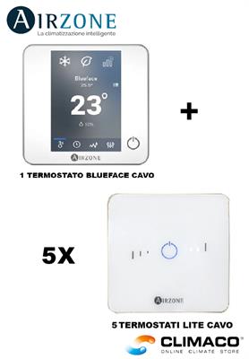 AIRZONE - BlueFace/Lite - Pack 6 Term.(1)Blueface+(5)Lite FILO BIANC