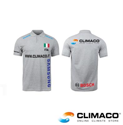 CLIMACO - POLO GRIGIA TG. XL con Loghi (ARI-DAI-SAM-BOS)