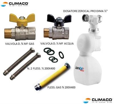 Kit MONTAGGIO Scaldabagno COMPLETO (Dosat+Fless+Valvole) 1/2-3/4