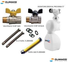 Kit MONTAGGIO Scaldabagno COMPLETO (Dosat+Fless+Valvole) 1/2-3/4