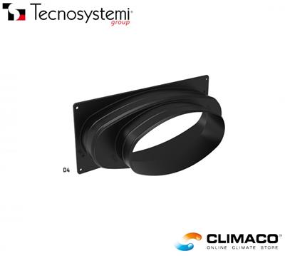 Canotto D4 in PP OVALE D.200/150 - Per innesto_LATERALE_su PLENUM