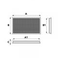 Griglia RIPRESA PVC C/Filtro Estr. -730x410 BCA Clips QuadraMaglia
