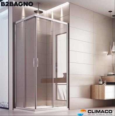 BOX DOCCIA Angolo - 90x120 cm CROMO Trasparente