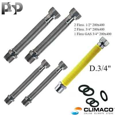 Kit 5 FLESSIBILI - Acqua e Gas 3/4 L.200/400