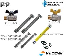 Kit ALLACCIO Caldaia 4 Fless. + Fless. Gas 1/2 + Valvole